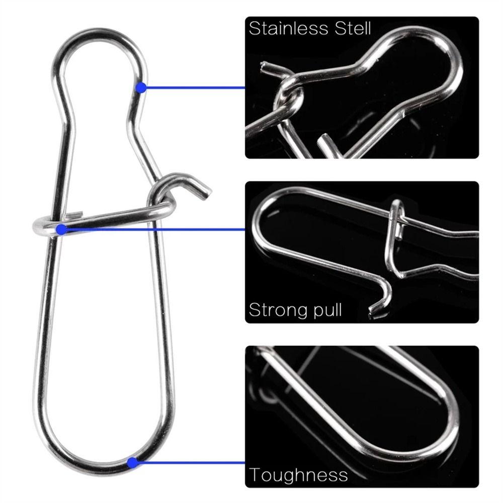 Stainless Steel Swivel Lure Connector Lock Snap Connector Swivel Connector Fishing Snaps Clips