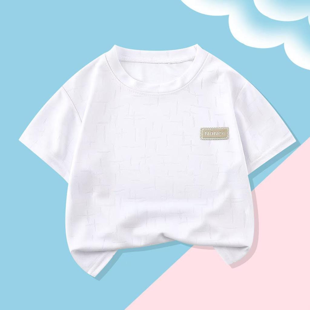 Детская футболка с короткими рукавами, летняя, среднего и большого размера, новый детский топ, летняя, с короткими рукавами, тонкий, простой стиль