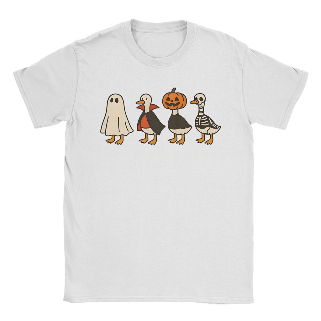 All Seasons Spooky Goose On The Loose Halloween T Shirt For Unisex  Pure Cotton T-shirts Short Sleeve Clothing
