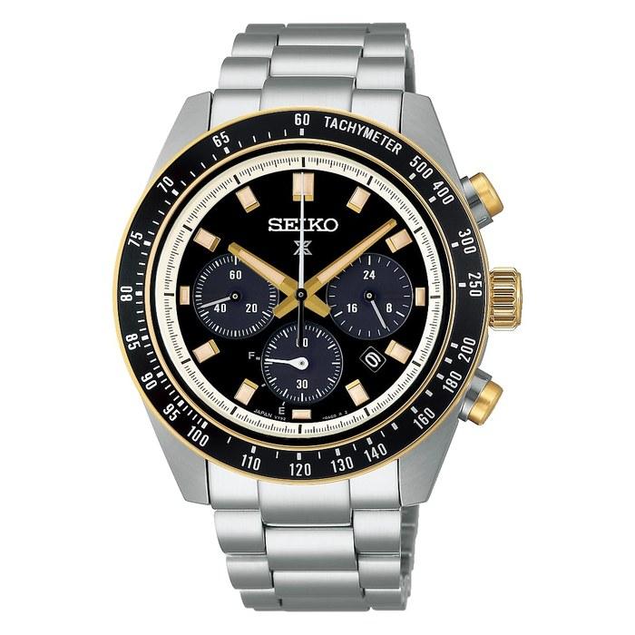 Seiko Prospex SBDL109 Men's Watch – Solar Speedtimer – Black & Gold