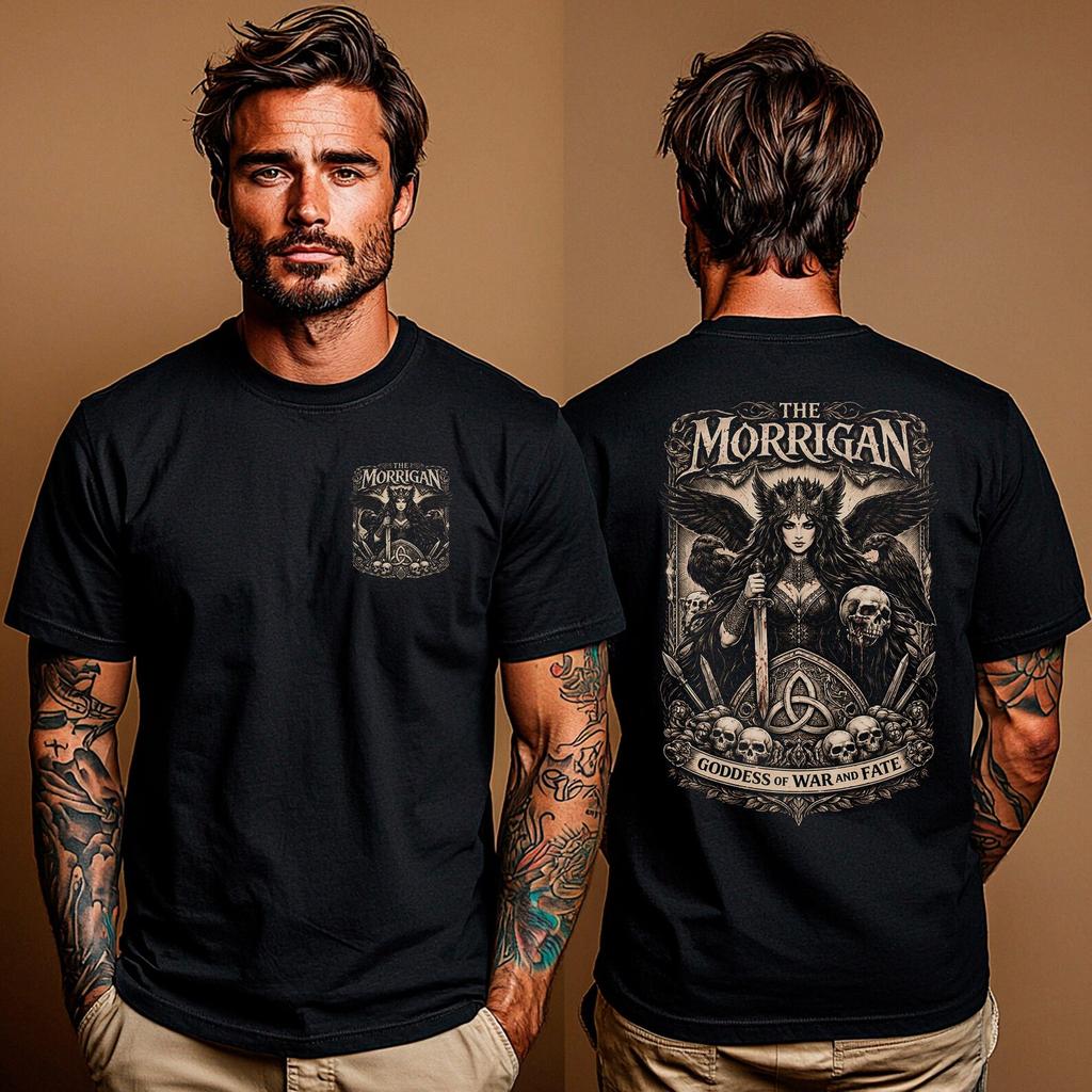 The Morrigan T-Shirt: Celtic Goddess Shirt | Dark Feminine Tee | Pagan Apparel for Wiccans and Witches