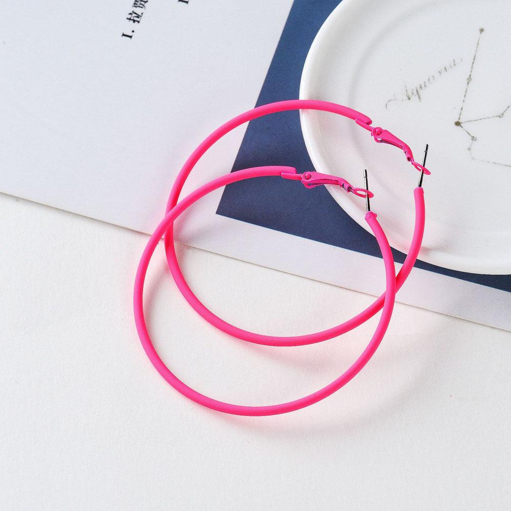 Green Diameter 6CM Wedding Women Candy Color Jewelry Fashion Accessories Ear Studs Hoop Earrings