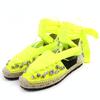Sandals Lace-up Espadrilles with Jewels Neon Yellow Women 36 Used