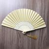 Chinese Style Folding Fan Wear Resist Hand Held Fan Portable Bamboo Hand Fan  Bridal Shower