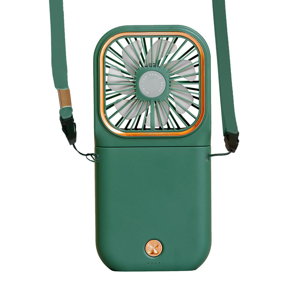 Necklace Fan Mini Wearable Fans Foldable Hanging Fan USB Rechargeable 3 Speed Fan with Phone Holder