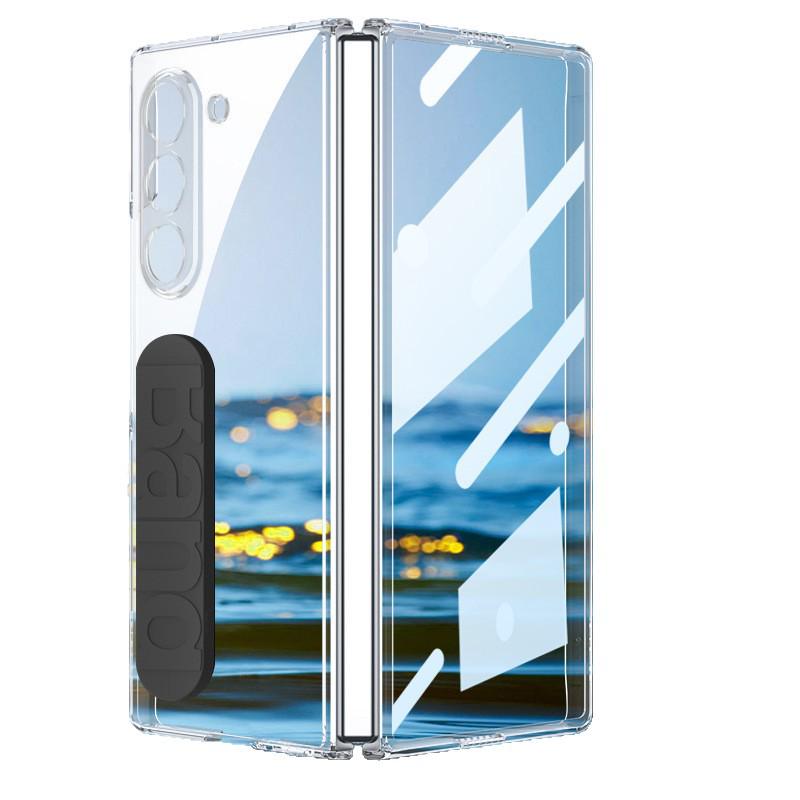 Прозрачный силиконовый чехол для Samsung Z Fold7, ударопрочный, с эластичным ремешком на запястье