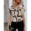Women's Shirt Summer Bat Sleeve Tops Lady Elegant Simple Printed Casual Women's Blouse New Fashion Beach Vacation Loose Female Clothing