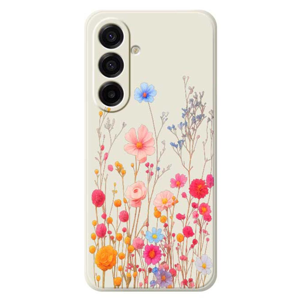 For Samsung Galaxy A17 5G Case Flower Branches Pattern Printing Straight Edge TPU Phone Back Cover