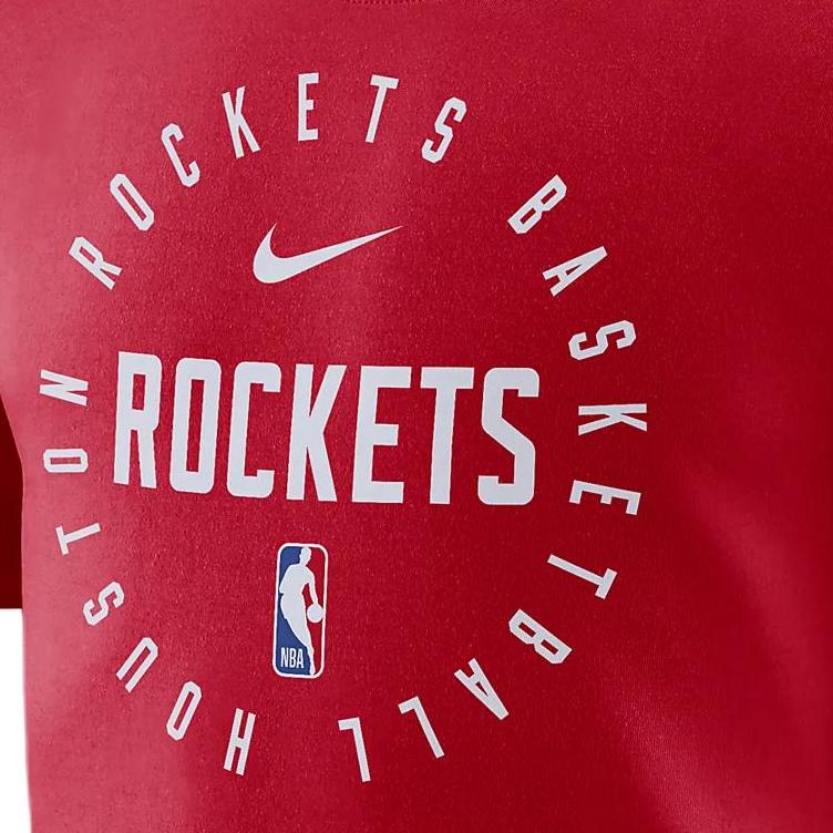 Nike Футболка с коротким рукавом и круглым вырезом Dri-Fit NBA Houston Rockets с буквенным принтом, мужская, университетско-красная, HF1422-657