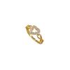 Real Gold Chain Love Full Diamond Ring Opening Adjustable Simple Jewelry Japanese Ring Couple Ring