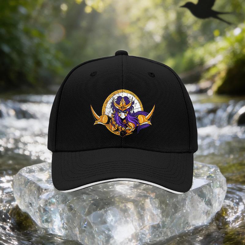 Scorpio Cloth Purple Hair Warrior Sandwich Baseball Cap Unisex Easy Lightweight Adjustable Outdoor Sun Hat Ideal Gift for Travel