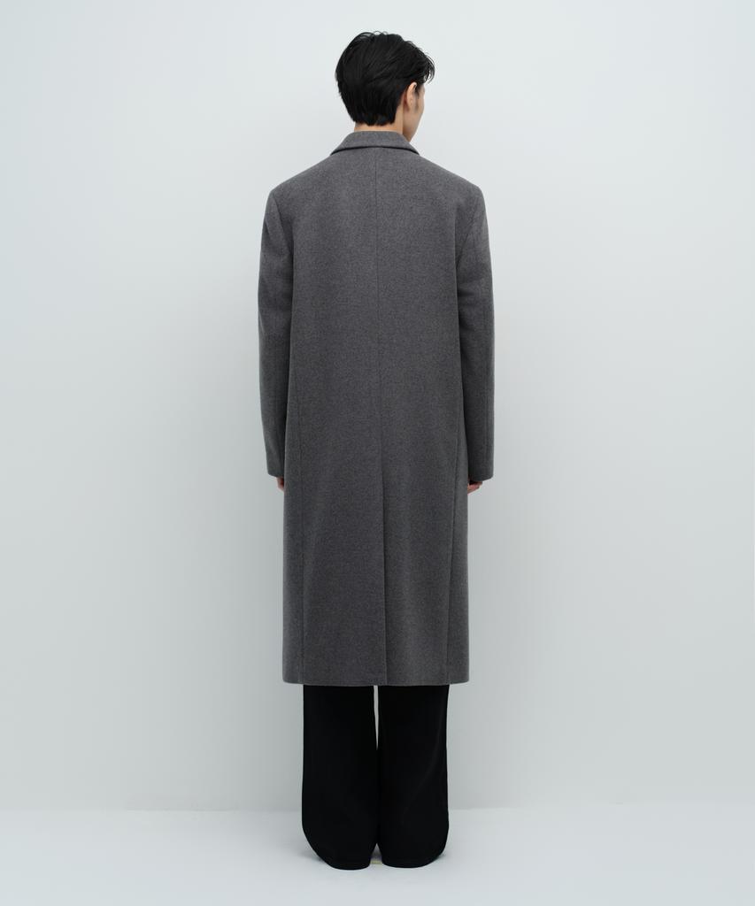 Musinsa Standard Cashmere Blend Masculine Chesterfield Long Coat [Medium Grey]
