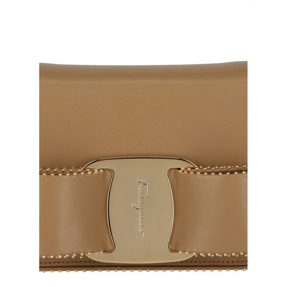 Salvatore Ferragamo Mini Vara Bow Crossbody Bag Camel