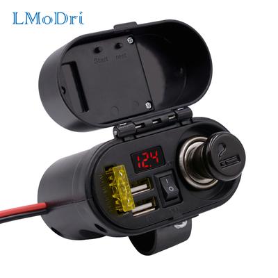 LMoDri Мотоцикл Многофункциональный 4 в 1 Электронные часы Тип прикуривателя Двойные порты USB Зарядное устройство
