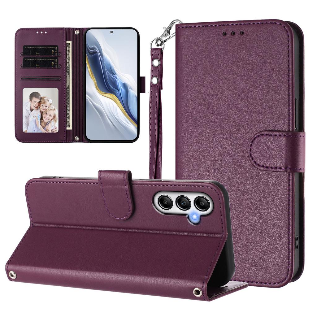 Leather Fashion Flip Wallet Case for Samsung Galaxy A54 A34 A24 A14 A04 A04s A04e A73 A53 A33 A23 A13 A03 with Lanyard