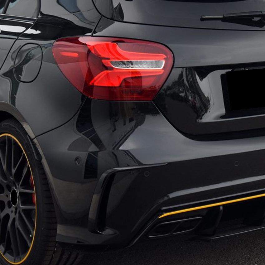 Rear Bumper Lip Spoiler Splitter Canards For Mercedes Benz W176 A200 A250 A260 A45 AMG 2013-2018 Hatchback Black Body Kit Tuning