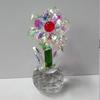 Round Base Crystal Flower Figurine Handmade Glass Flower Statue Crystal Sunflower Collectible  Wife
