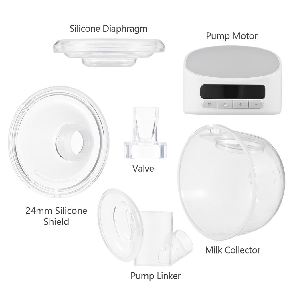 Переносной молокоотсос Портативный электрический молокоотсос без помощи рук со светодиодным экраном 2 режима 9 Низкое всасывание