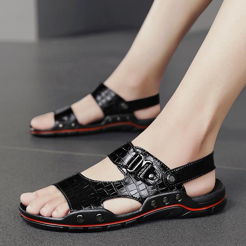 2024 Брендовые летние новые мужские трендовые сандалии для пляжа, отдыха на природе, большие размеры, спортивные мужские сандалии, летняя обувь для ходьбы 38-48