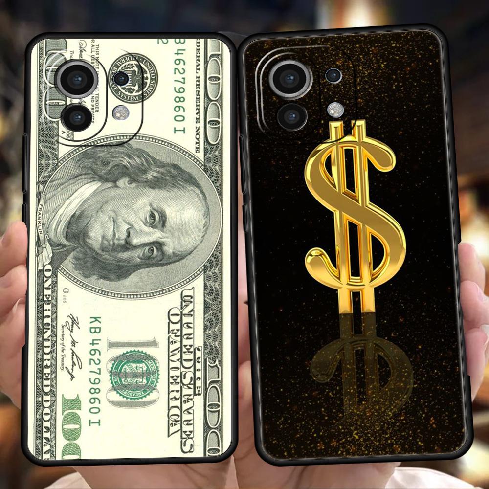 USD Dollar Cash Luxury Phone Case Cover for Xiaomi Mi 15 14 13 12 11 Ultra 14T 13T 12T 11T 10T Pro Lite 5G Shockproof Soft Capas