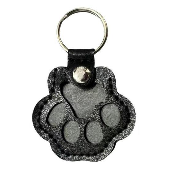 Pet Hair Storage Keychain Faux Leather Paw Shape Fillable Pendant Keychain with Keyring Pet Memorial Keychain Keepsake Gift for Dog Cat Lovers