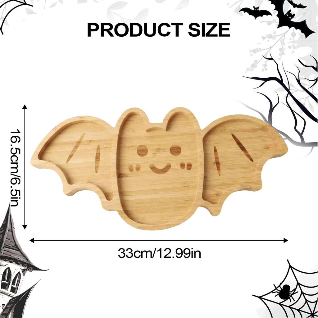 Halloween Charcuterie Board Halloween Bat-Shaped Serving Tray for Cheese Portable Food Storage Plate for Seafood Fruits Meats