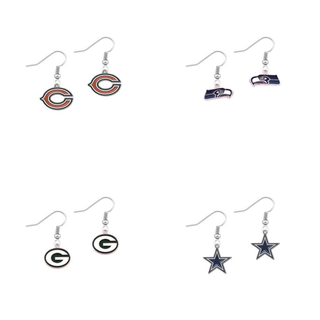 Steelers Heart Pendant Earrings With Crystals For Football Fans Women Jewelry