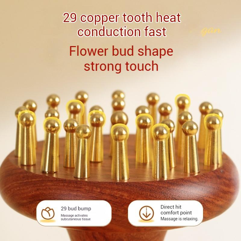 Portable Brass Gua Sha Massage Tool Head Neck Leg Body Meridian Massager Lymphatic Muscle Relief Pain Deep Tissue Massage