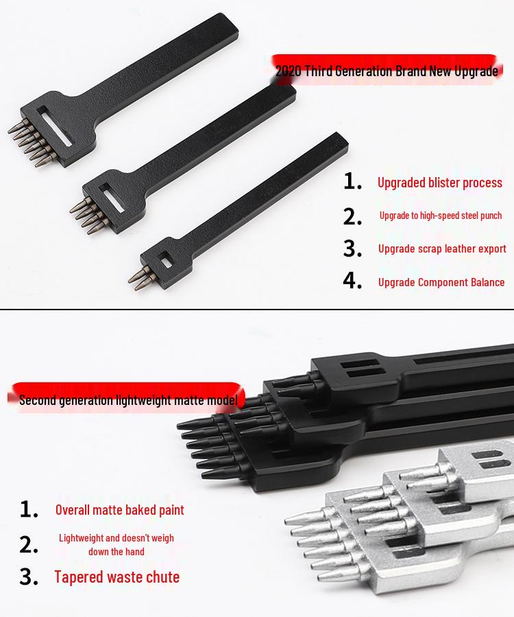 Ручной DIY Пробойник для Кожаного Ременья - Круглый Рядный Инструмент