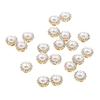 20 Pieces Faux Pearl Buttons Rhinestone Embellishments Flatback for DIY 12mm