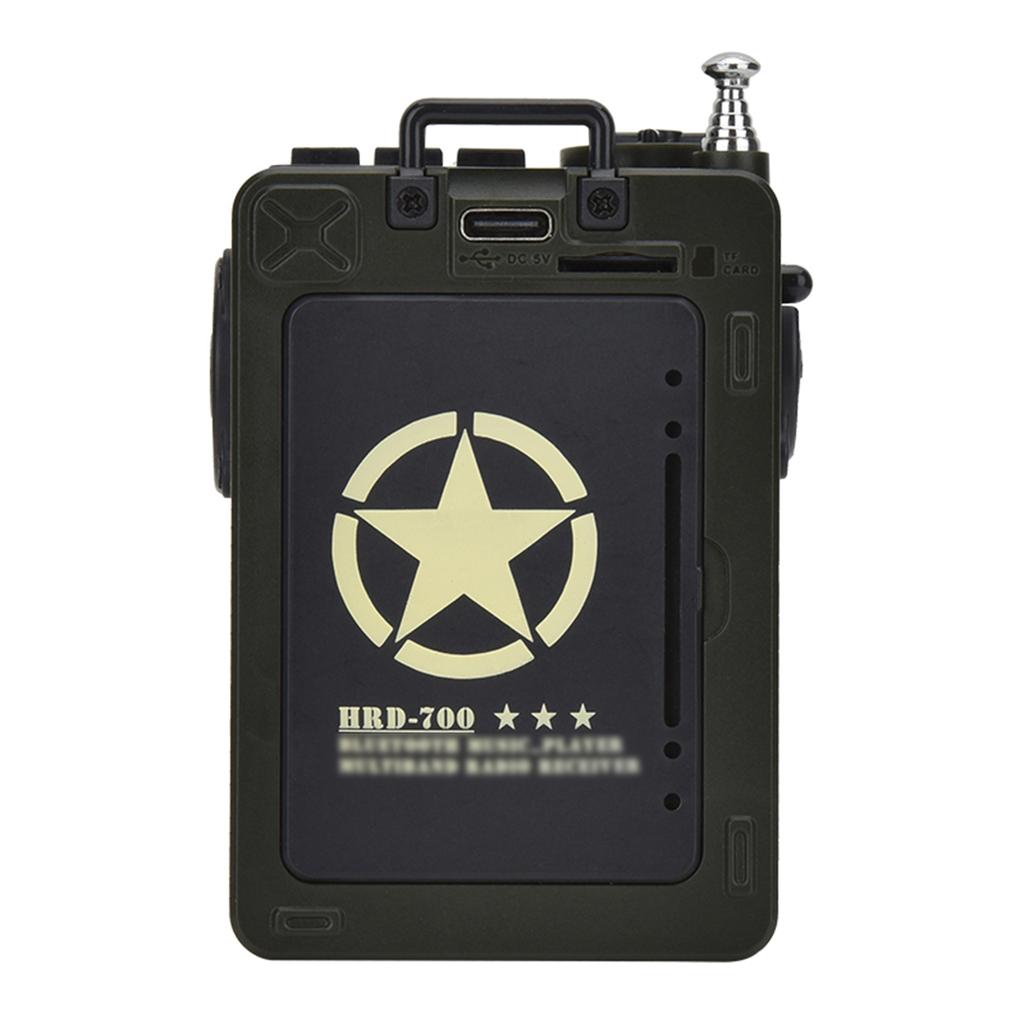 HRD-700 AM FM-радио Музыкальный плеер Портативный прием сигнала Перезаряжаемый динамик BT Панк Ретро-арт