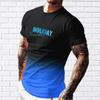 New Summer Men's Fashion T-shirt Personalized Gradient Letters Printed Men's T-shirt Top