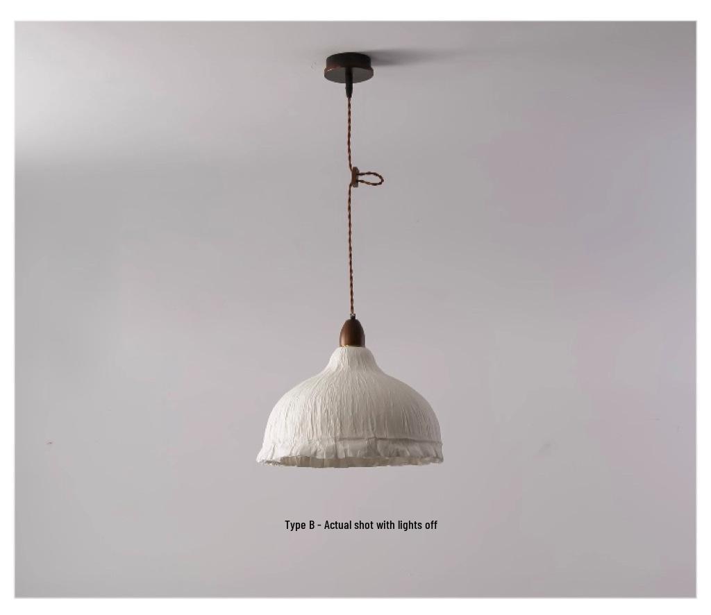 Japanese Wabi-Sabi Paper Art Pendant Light for Tea Room, Zen Homestay, Cafe, Bar Counter, and Entrance Decor.