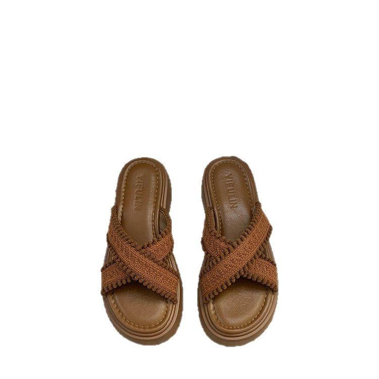 Thick-soled Slippers Women's Summer Wear Fashion 2025 New Internet Celebrity Explosion Cool Slippers Women's Seaside Beach Women