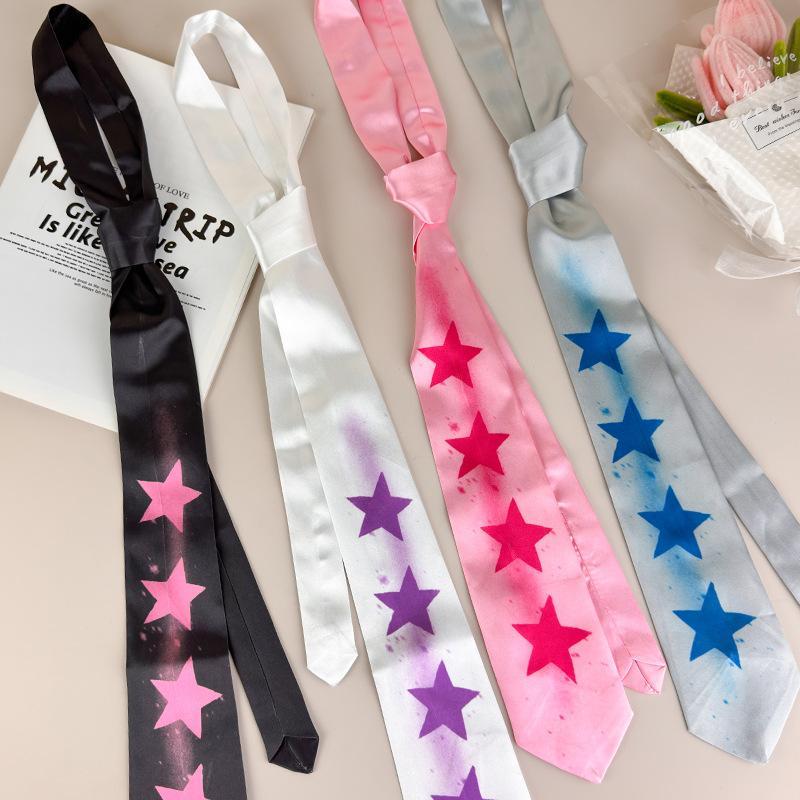 Casual Y2K Star Tie Fashionable Y2K Retro Pentagram Tie Sweet Hand Tied Multi-Functional Belt Necktie Suit Accessories