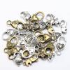 10PCS/12PCS Flower Lobster Clasp Antique Silver Hooks for Keychain Necklace Bracelet Chain DIY Jewelry Making