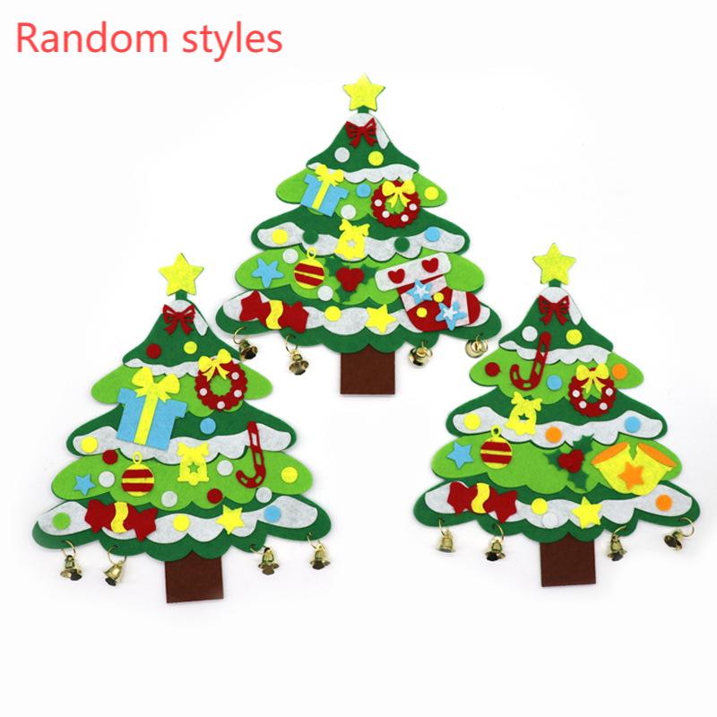 Do-It-Yourself Felt Christmas Tree Set Christmas Decorations Xmas Wall Hanging Ornaments Gifts For Kids Christmas Home Door Decorations