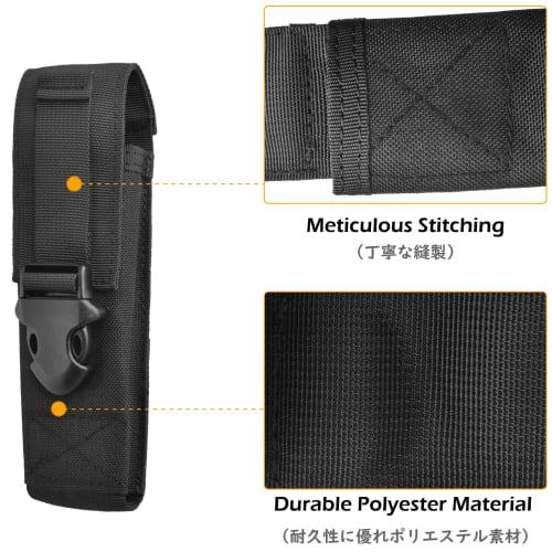 TRIWONDER Military Dump Pouch, Penlight Case, Tactical Pouch, Molle System Flashlight, Gentos Flashlight, Light Holder, EDC Pouch (04 Black)