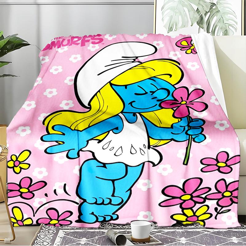 Smurfette's Adventure Blanket Flannel Throw for Sofa, Indoor, Camping, Living Room, Office, Chair, And Bed Soft Birthday Gift