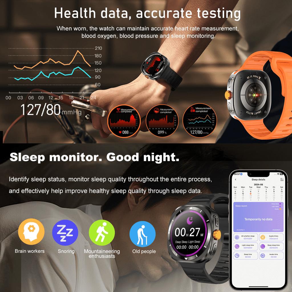 2024 Новые NFC-часы F7 Ultra Bluetooth Call Smart Watch Мужские AMOLED-экраны Многофункциональные спортивные фитнес-трекеры Женские умные часы для здоровья