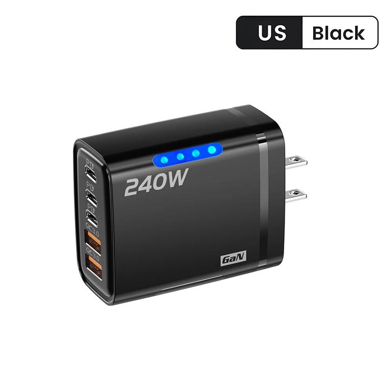 Адаптер быстрой зарядки USB C PD на 5 портов с Quick Charge 3.0 для смартфонов, планшетов. Универсальное высокоскоростное зарядное устройство для нескольких устройств