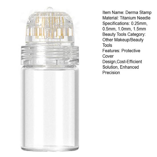 Derma Stamp Микроигольчатый дермароллер для женщин и мужчин, защитный чехол, дизайн, флакон 5 мл, для всех типов кожи, борода, микроигольчатый ролик