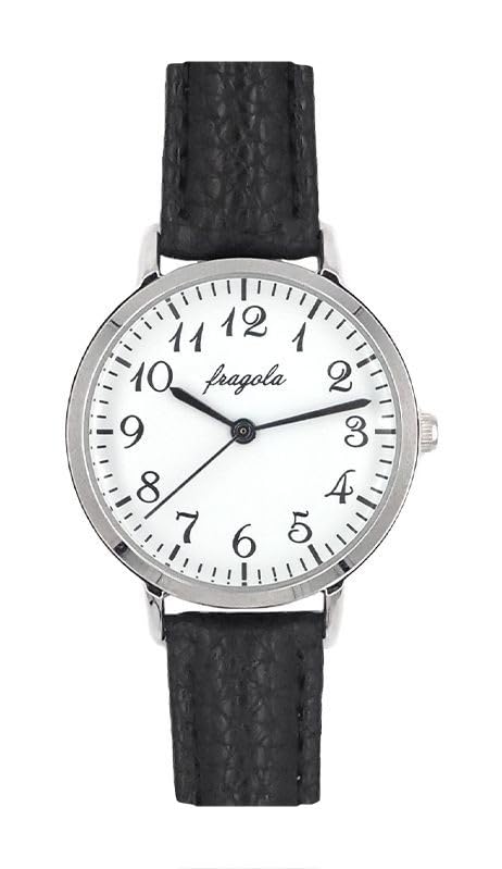 Следуйте Fragola Time Watch Часы, Легко читаемые H02625A-1 СЕРЕБР/ЧЕРНЫЙ