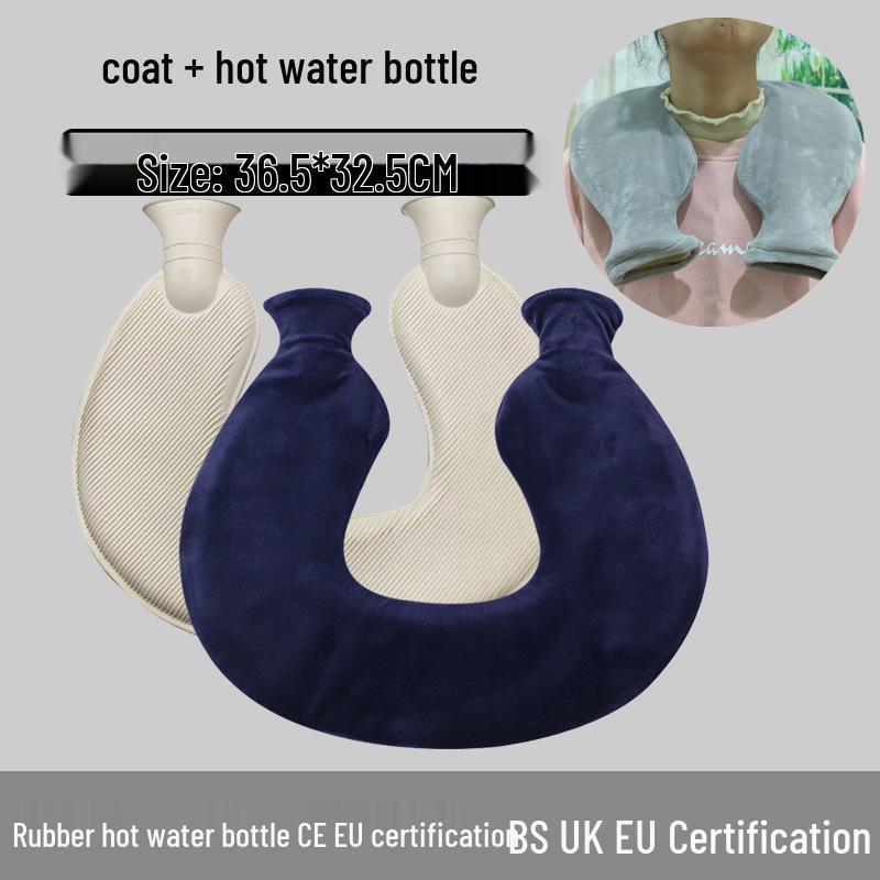 Explosion-Proof Hot Water Bottle: Rubber Design for Stomach and Feet, Long-Lasting Warmth