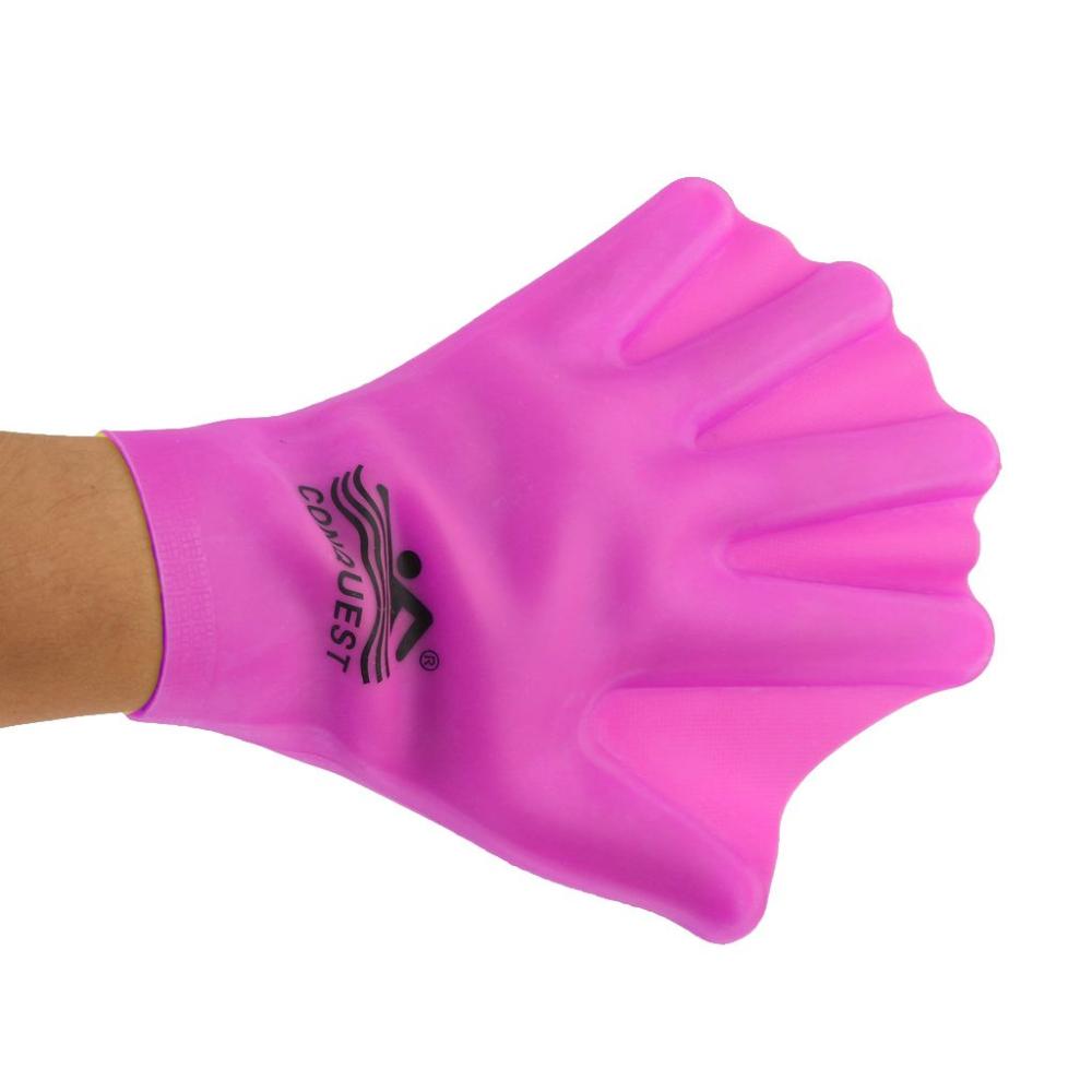 Children Silicone 1 Pair Gloves Hand Paddle Webbed Swimming