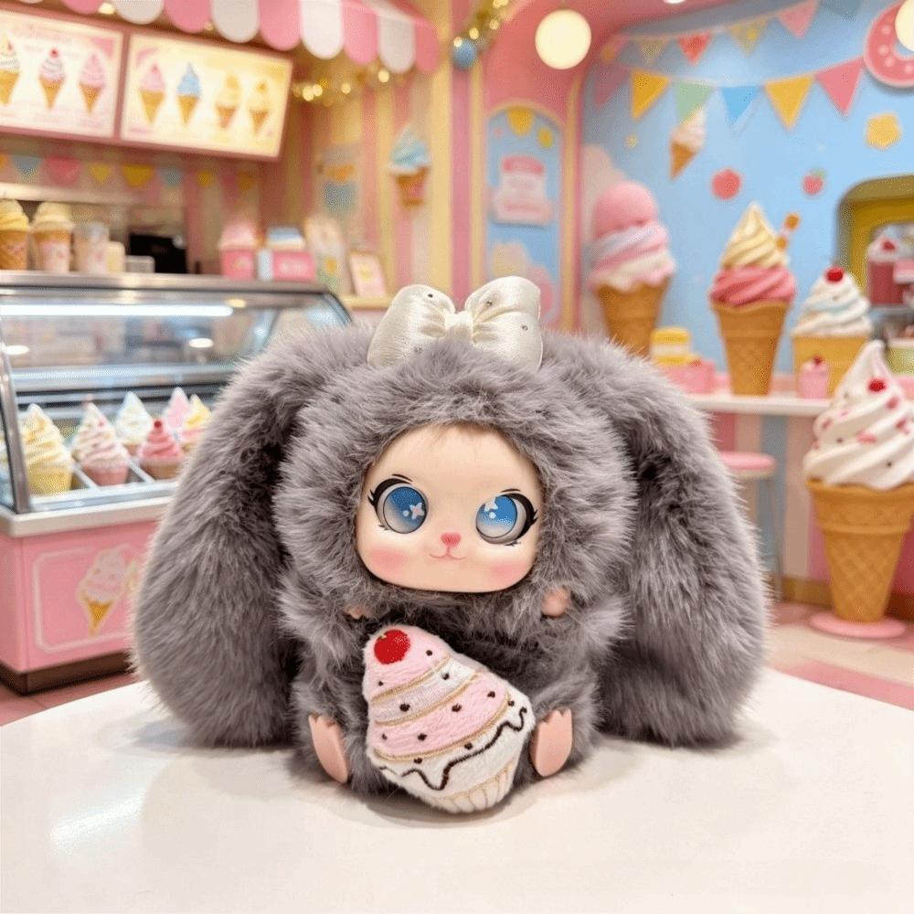Ornaments Rabbit Plush Keychain Bag Hanging Charms Car Key Ring Bunny Doll Pendant Party Decor