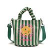 Smiley Face Cute Unisex Kids Shoulder Bag Fashionable Striped Pleated Children