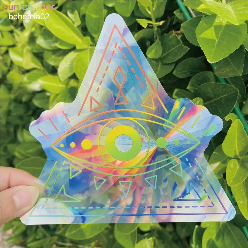 Красочная наклейка на окно, Ловец Солнца, радужная призма, бабочка, статическая стеклянная наклейка, ПВХ, противоударное стекло, домашний декор