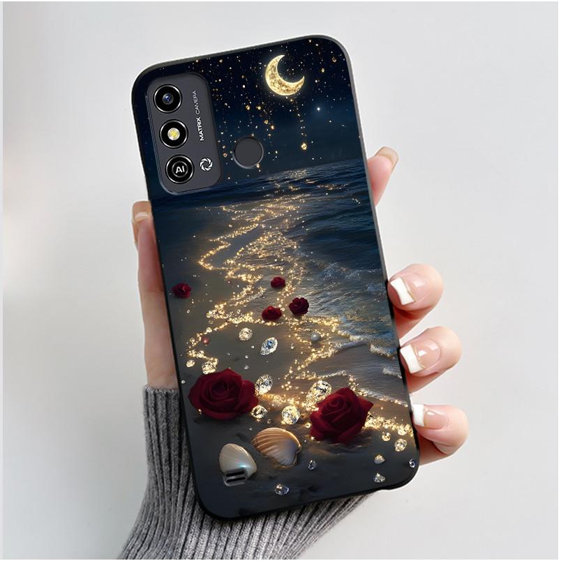 Чехол для ZTE Blade A53 Чехол для телефона ZTE Blade A53 Pro Задняя крышка Силиконовый Мягкий Черный ТПУ Роскошный Милый Любовь Кролик Забавный Бампер Защитный корпус