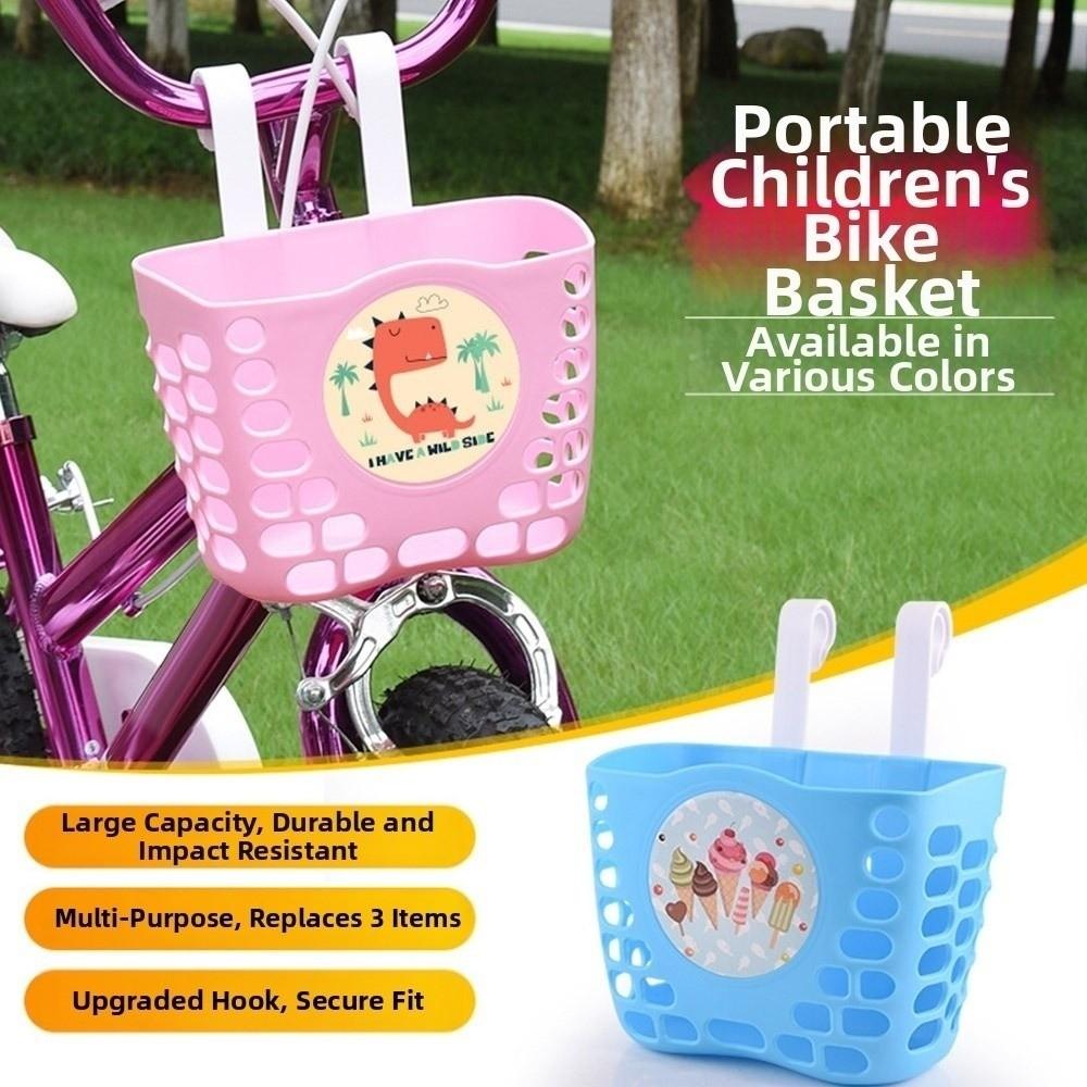 Plastic Bicycle Storage Cartoon Patten Student Front Basket Bike Accessories